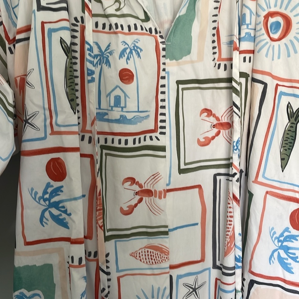 Karlie capri coast novelty print seashell palm tree lobster  mini dress - Picture 5 of 12